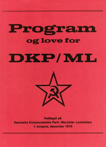 Forsiden på DKP/ML's 1978 partiprogram
