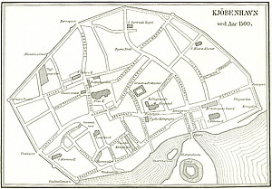 Kort over København ved år 1500
