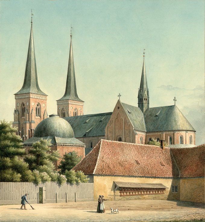 Roskilde Domkirke, som den så ud i 1800-tallet