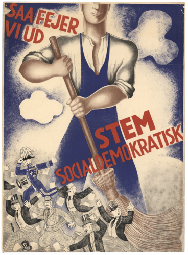 En af Socialdemokratiets plakater fra valgkampen i 1932