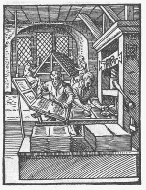 Trykpresse i bogtrykkeri