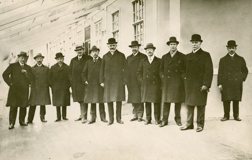 Den dansk-slesvigske delegation som deltog i fredskonferencen i Versailles i 1919
