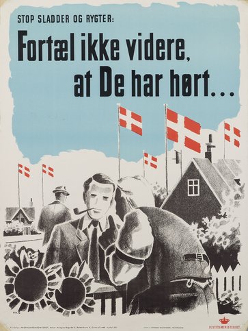 Plakaten stop sladder og rygter, 1940