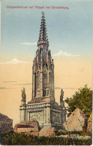 Postkort fra 1915 med Düppel Denkmal som motiv