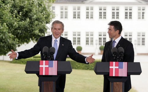 Anders Fogh Rasmussen og George W. Bush