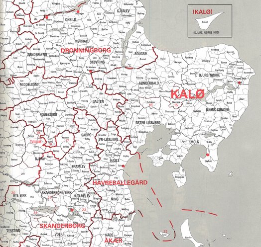 Kort over Kalø len samt nabolen