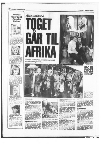 Interviews med koncertdelatgerne fra reportage i Aktuelt, 22. september 1985