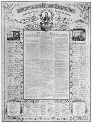 Den danske Junigrundlov fra 1849 byggede også på menneskerettighederne. 