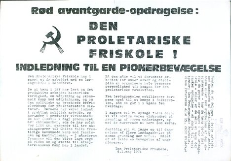 Brochure for den proletariske friskole, 1974