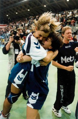VM i Kvindehåndbold 1995. Tonje Kjærgaard og Anja Andersen