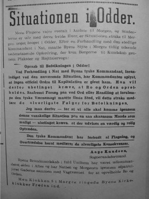 Opraab til befolkningen i Odder 5. maj 1945