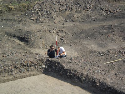 Udgravning af stendyngen ved Fredshøj