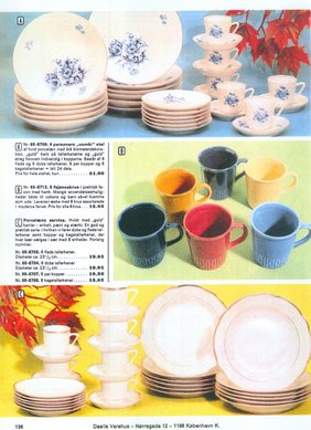 Porcelæns reklame fra Daells Varehus' katalog 1970