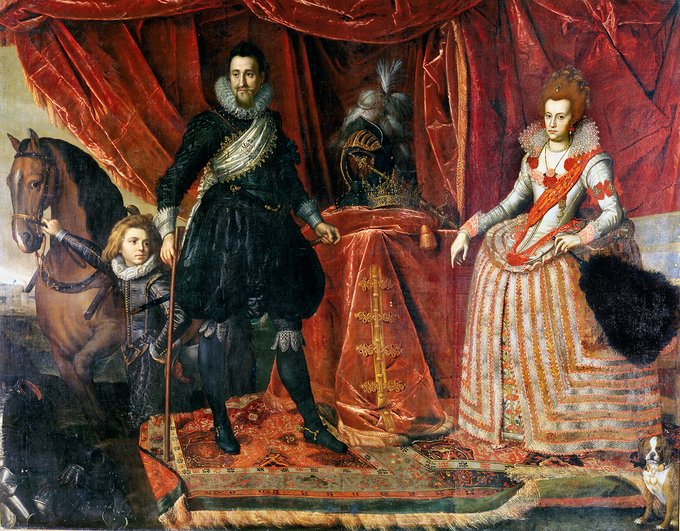 Portræt af Christian 4. og dronning Anna Cathrine samt kronprinsen