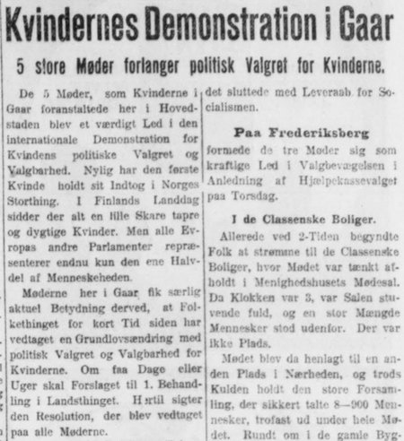 Udklip fra Social-Demokraten den 20. marts 1911