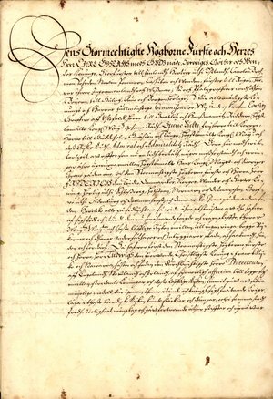 Første side i Roskildefreden 1658