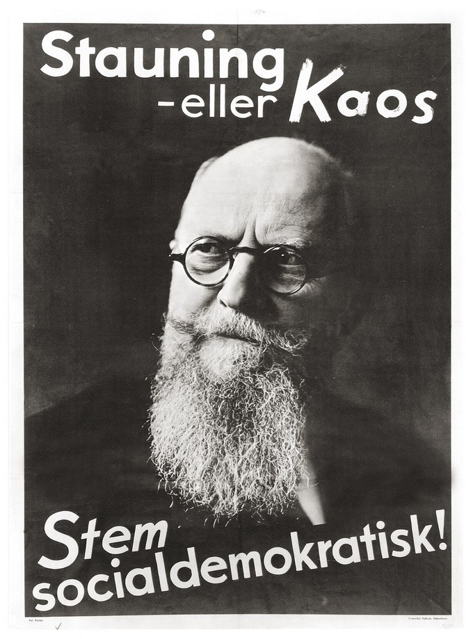 Stauning eller kaos. Socialdemokratisk valgplakat fra 1935