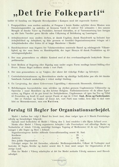 Det frie Folkepartis partiprogram 1934