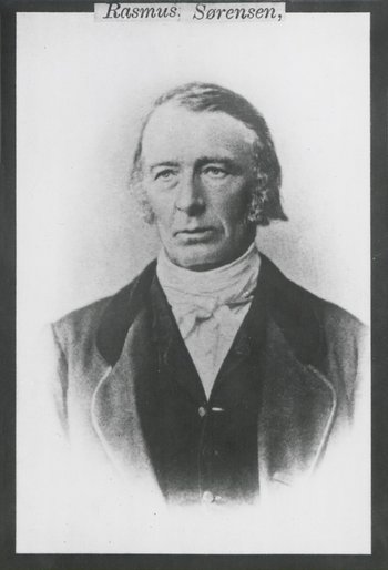 Portræt af lærer, lægprædikant og folketingspolitiker Rasmus Sørensen (1799-1865)