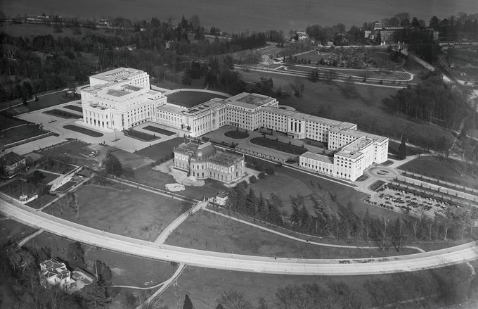Folkeforbundets hovedsæde fra 1936, Palais de Nations i Genève, Schwei