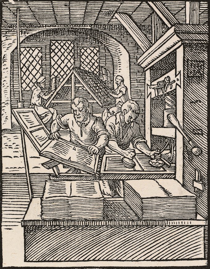 Den nye bogtrykteknik blev opfundet af Johann Gutenberg i Tyskland ca. 1440