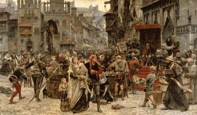 Painting from 1882 of Valdemar Atterdag’s plundering of Visby after the conquest in 1361