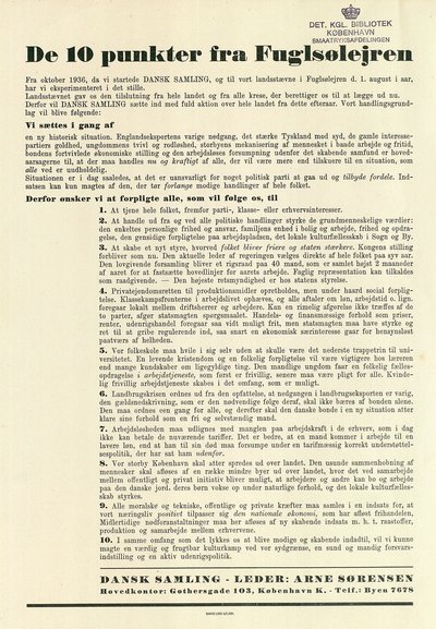 Dansk Samlings partiprogram fra 1938