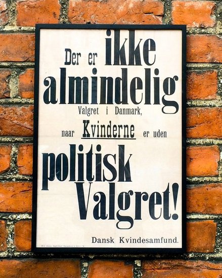 Plakat fra dansk kvindesamfund til folketingsvalget 1909.
