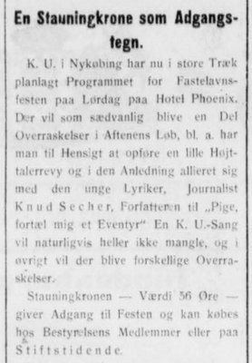 Annonce fra Lolland-Falsters Stifts-Tidende 14. marts 1933