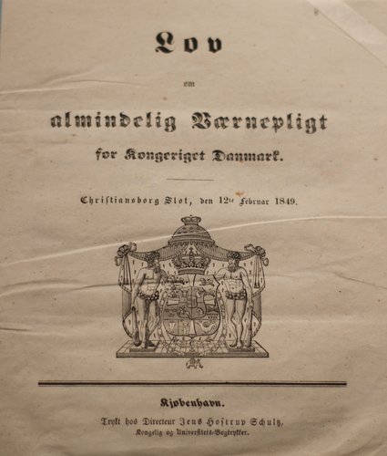 Lov om almindelig Værnepligt for Kongeriget Danmark, 12. februar 1849