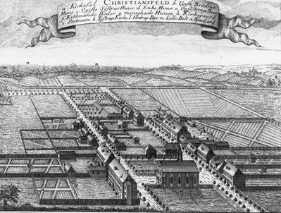 Kobberstik over Christiansfeld 1781