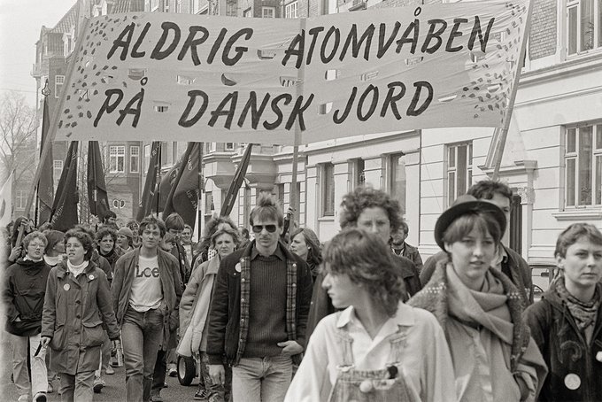 Fredsdemonstration i Aarhus’ gader i 1984.