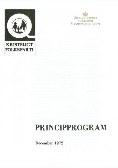 Kristeligt Folkepartis principprogram fra 1972