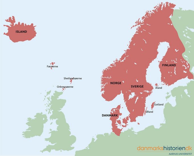 Kort over Kalmarunionen 1397-1523