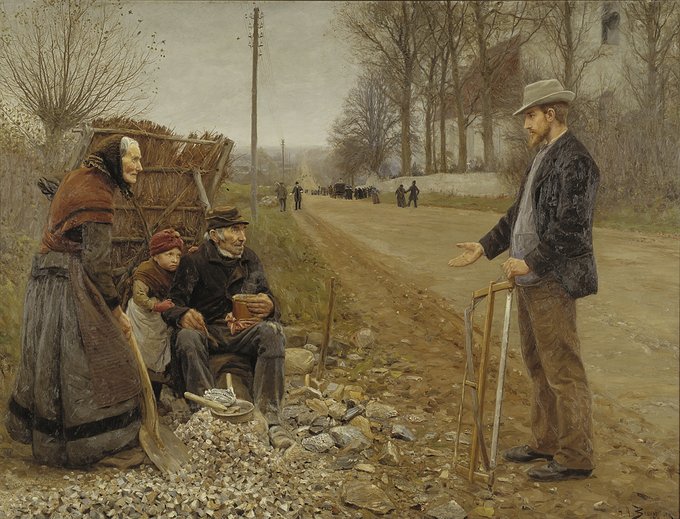En landevej (A Highway), painted by H.A. Brendekilde in 1893