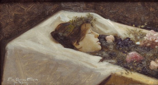 Astrid Brandes (1880-1890) blev malet på dødslejet af kunstmaleren Harald Slott-Møller
