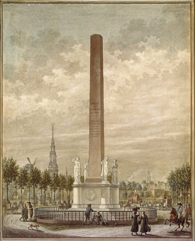Frihedsstøtten, der i årene fra 1792 til 1797 blev rejst uden for Københavns Vesterport til minde om ophævelsen af stavnsbåndet i 1788