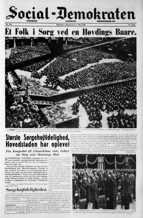 Forsiden på Socialdemokraten den 11. maj 1942