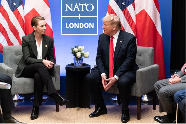 Mette Frederiksen og Donald Trump, december 2019