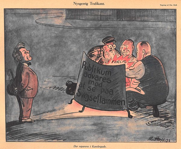 Satiretegning fra Svikmøllen 1933