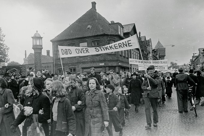 Demonstration i Odense på befrielsesdagen
