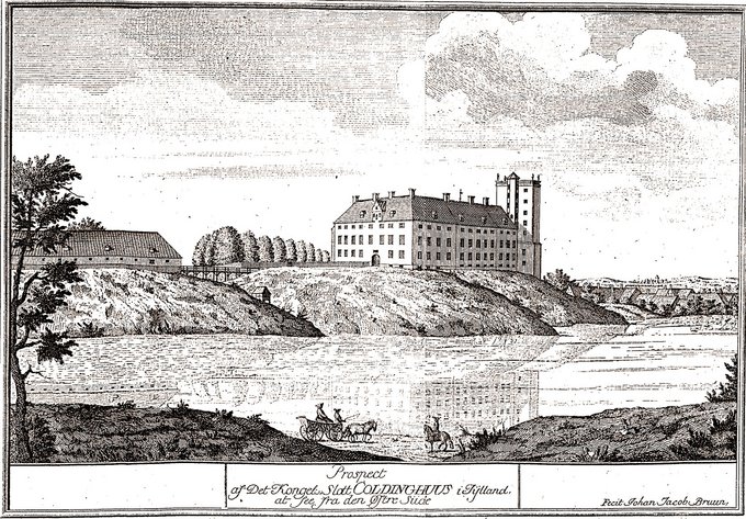Kobberstik af Koldinghus Slot fra omkring 1799