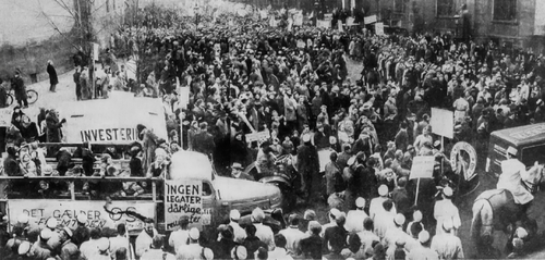 Demonstration for statslig støtte til forskning og de studerende, 1951