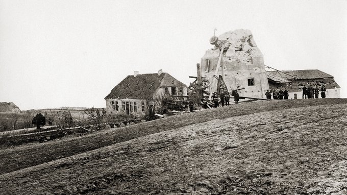 Preussiske tropper ved de danske skanser ved Dybbøl