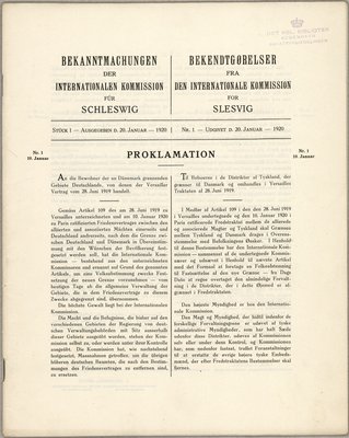 Bekendtgørelser fra Den Internationale Kommission, 10. januar 1920