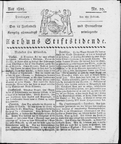 Artiklen i Aarhus Stiftstidende, 8. februar 1825