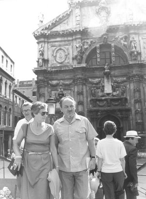 Anker Jørgensen i Venedig med hustru