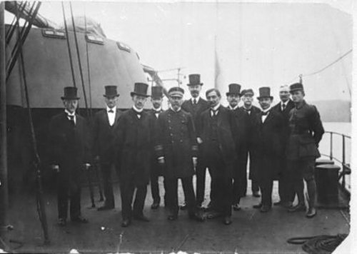 Det franske krigsskib ’La Marseillaise’ på besøg i Flensborg i august 1919