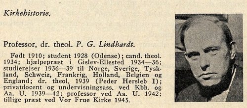 P.G. Lindhardt i Studenterhåndbogen fra 1967
