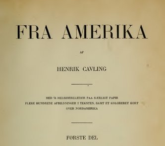 Henrik Cavlings bog 'Fra Amerika' 